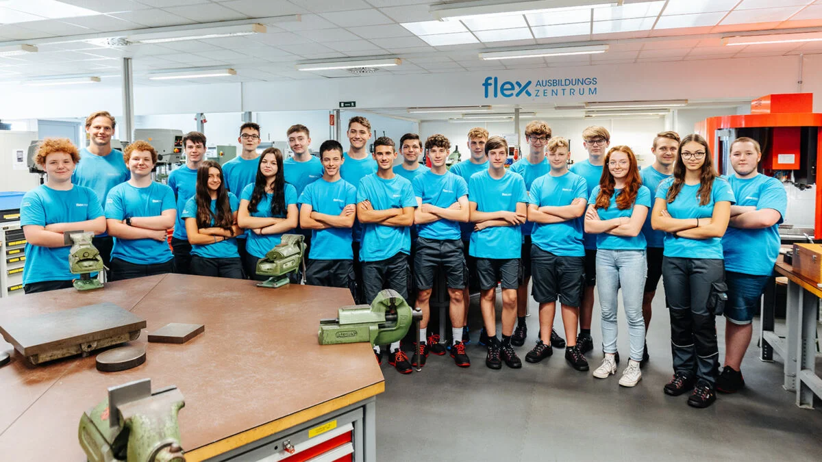Group of technical apprentices in Althofen, Austria workshop