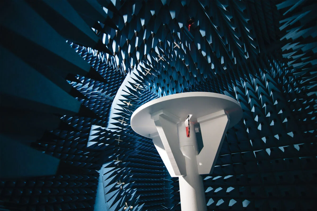 Audio testing room with sound insulation