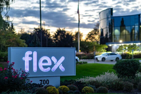 Signo de marca exterior del edificio Flex Estados Unidos