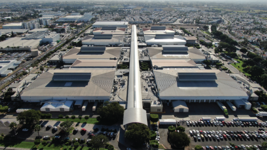 image of s a factory and blue skies