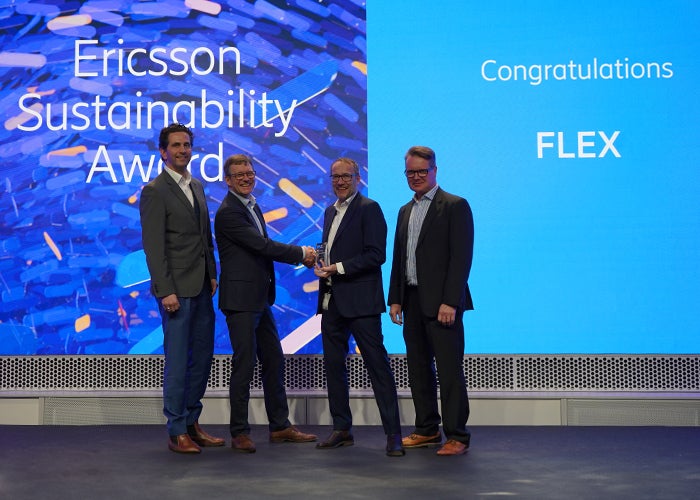 members of Flex receiving the Ericsson Sustainability Award